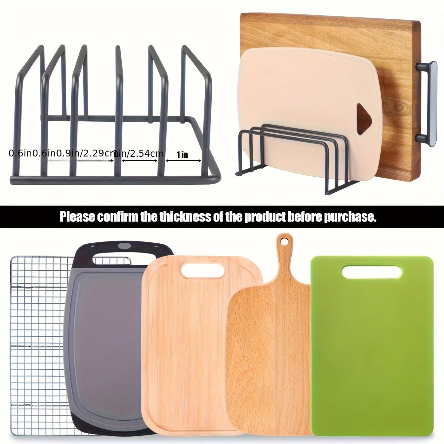 Vertical Cutting Board & Pot Lid Storage Rack