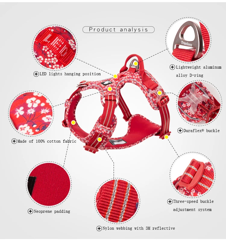BloomTrail Floral No-Pull Dog Harness