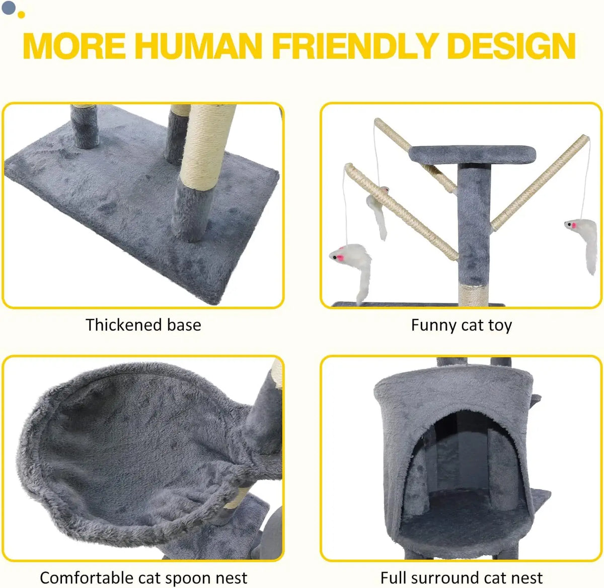 ClimbNest 140cm Cat Tree with Hammock