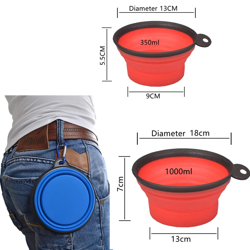 Collapsible Silicone Travel Bowl for Pets