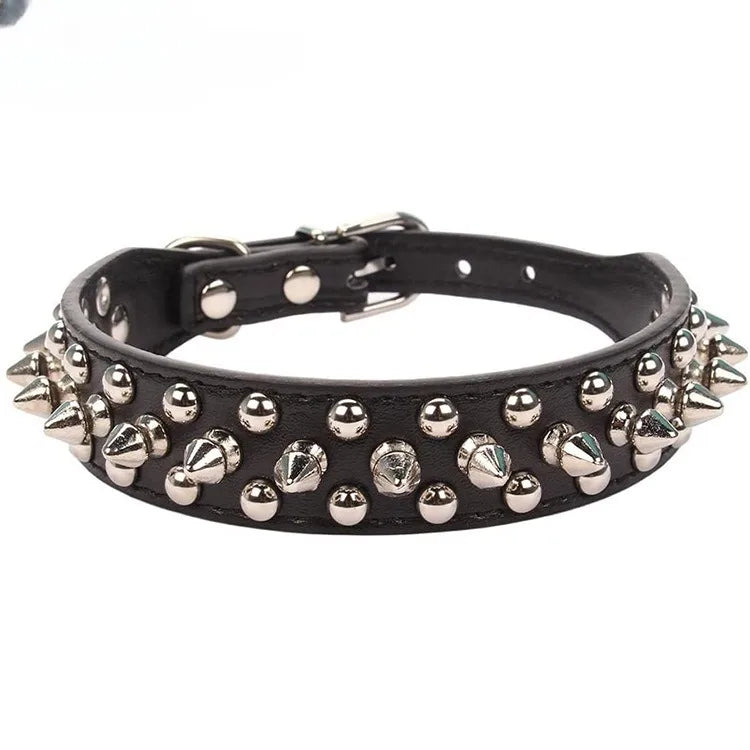 RivetLux Leather Dog Collar