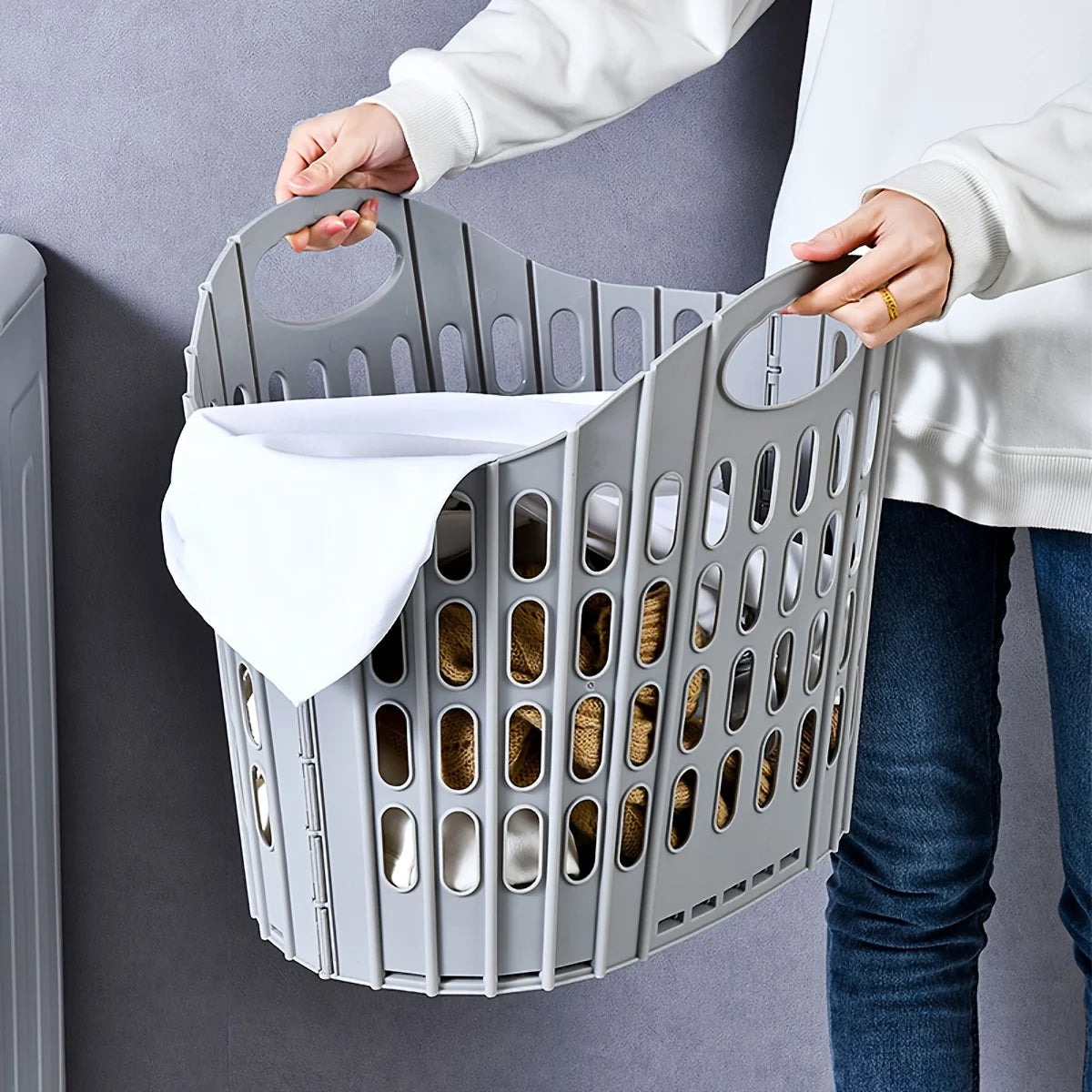 Foldable Laundry Hamper with Carry Handle