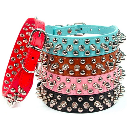RivetLux Leather Dog Collar