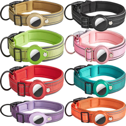 SafeTrack Reflective Dog Collar with AirTag Holder