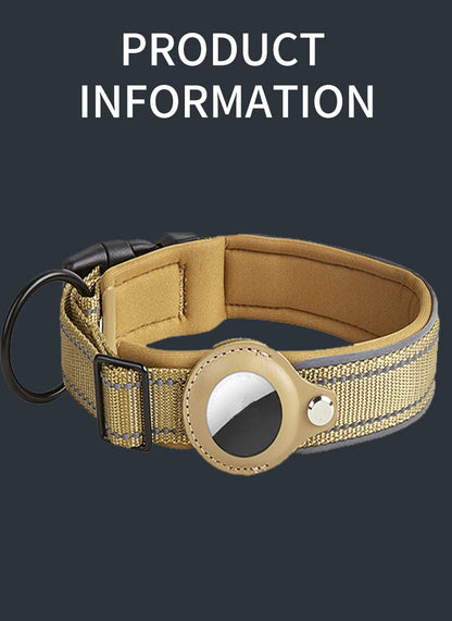 SafeTrack Reflective Dog Collar with AirTag Holder