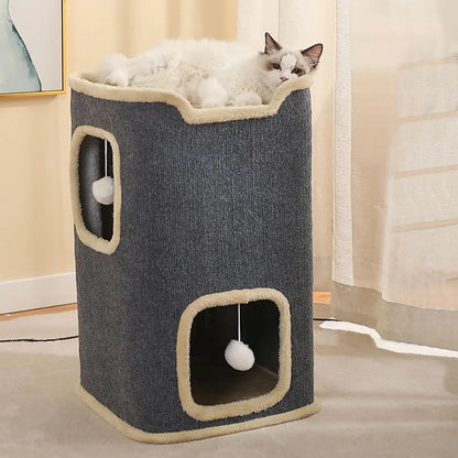 SnugDen Two-Level Cat House