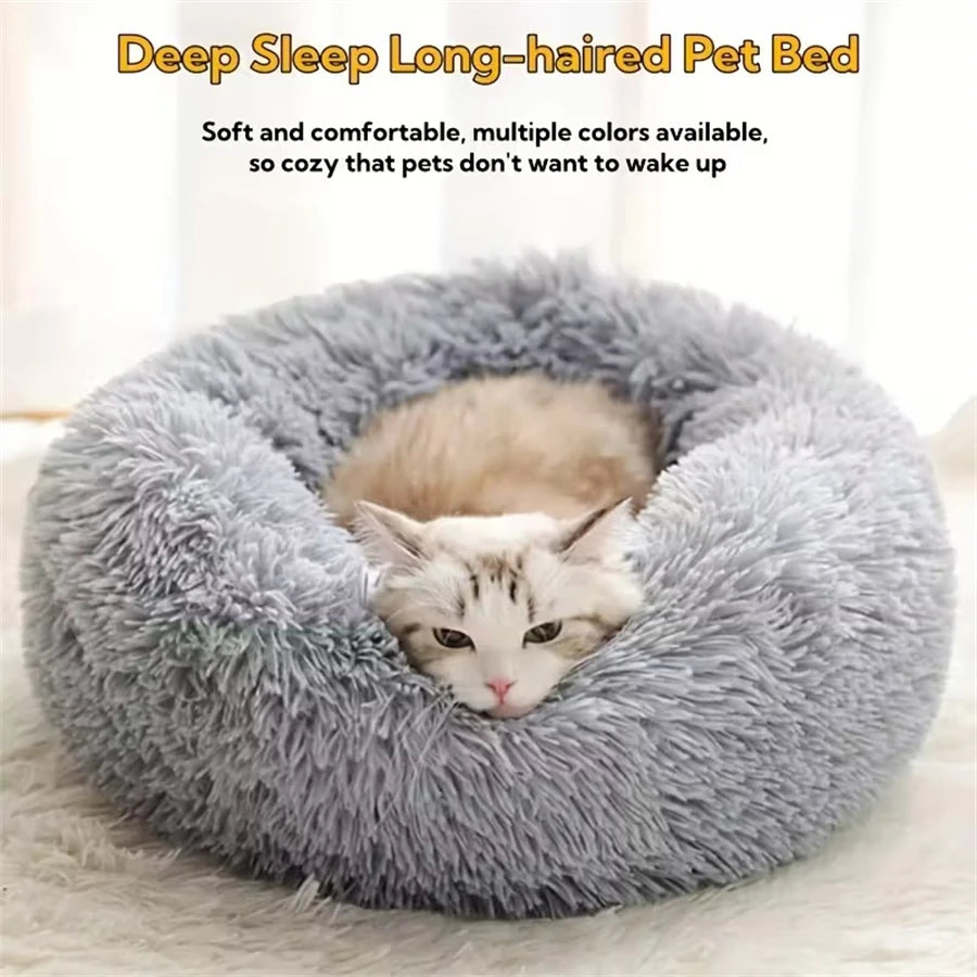 Plush Donut Bed for Dogs & Cats