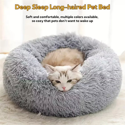 Plush Donut Bed for Dogs & Cats