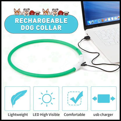 USB Rechargeable LED Glow Collar for Dogs