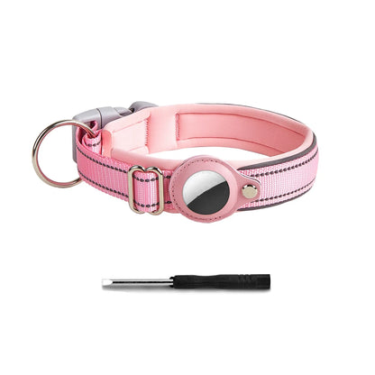SafeTrack Reflective Dog Collar with AirTag Holder