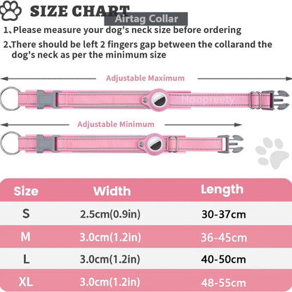 SafeTrack Reflective Dog Collar with AirTag Holder
