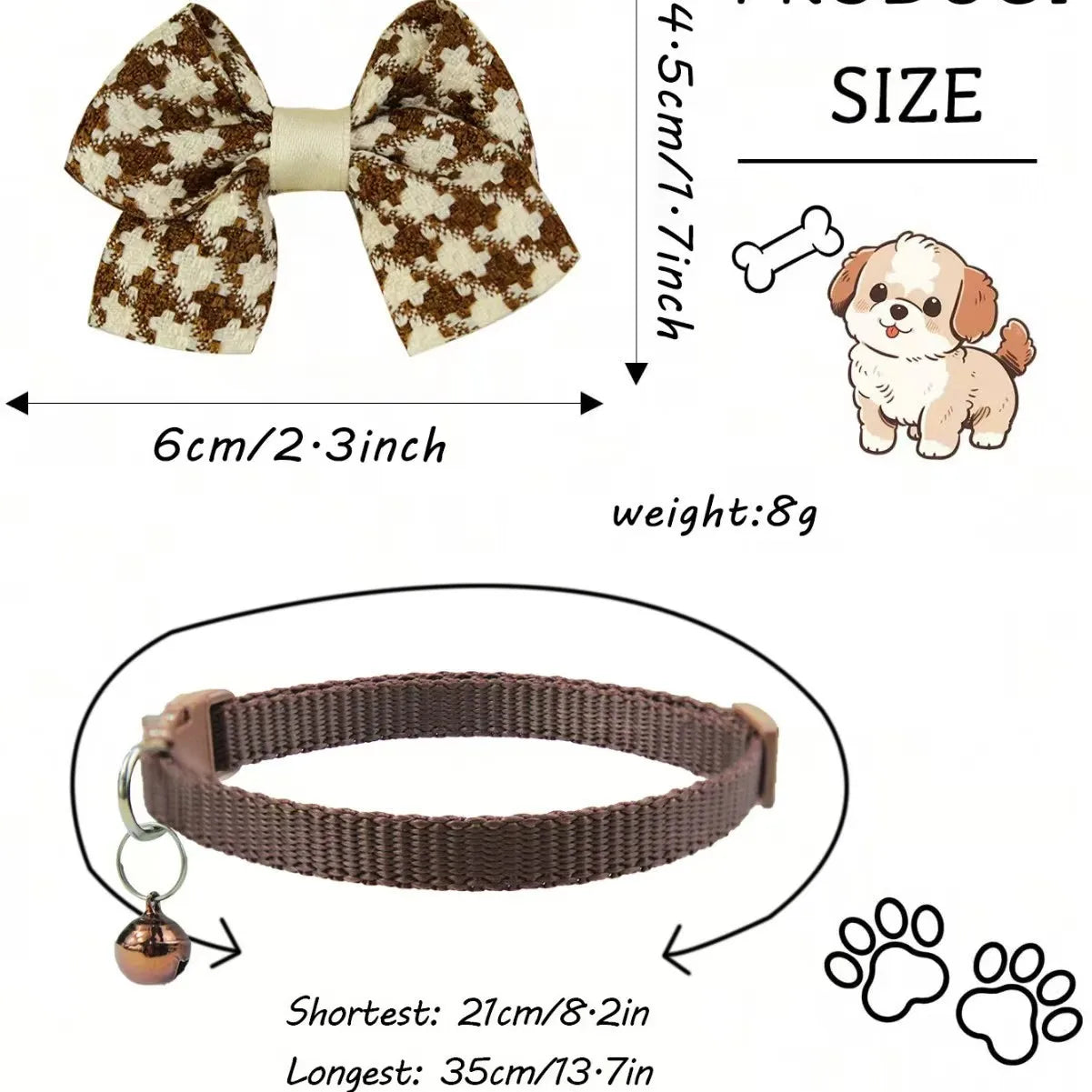 SnugBow Winter Dog Collar