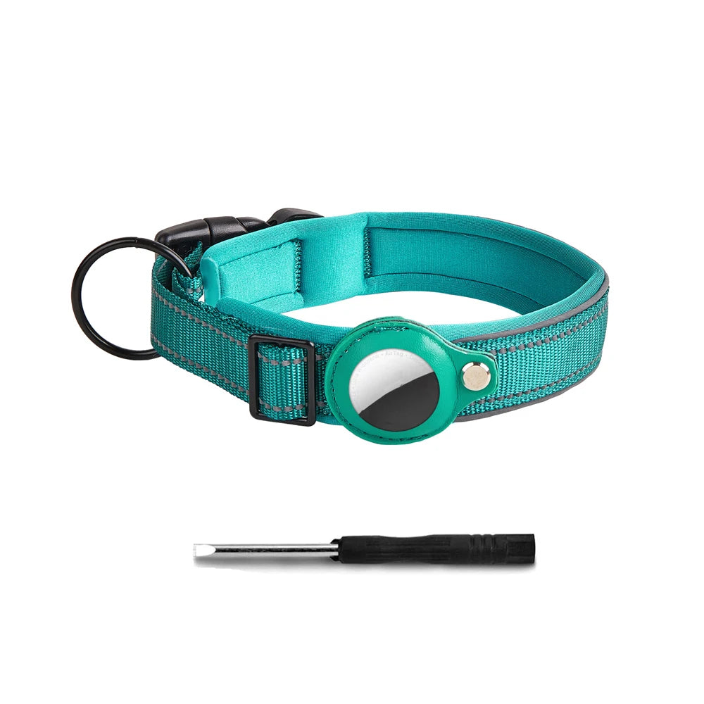 SafeTrack Reflective Dog Collar with AirTag Holder