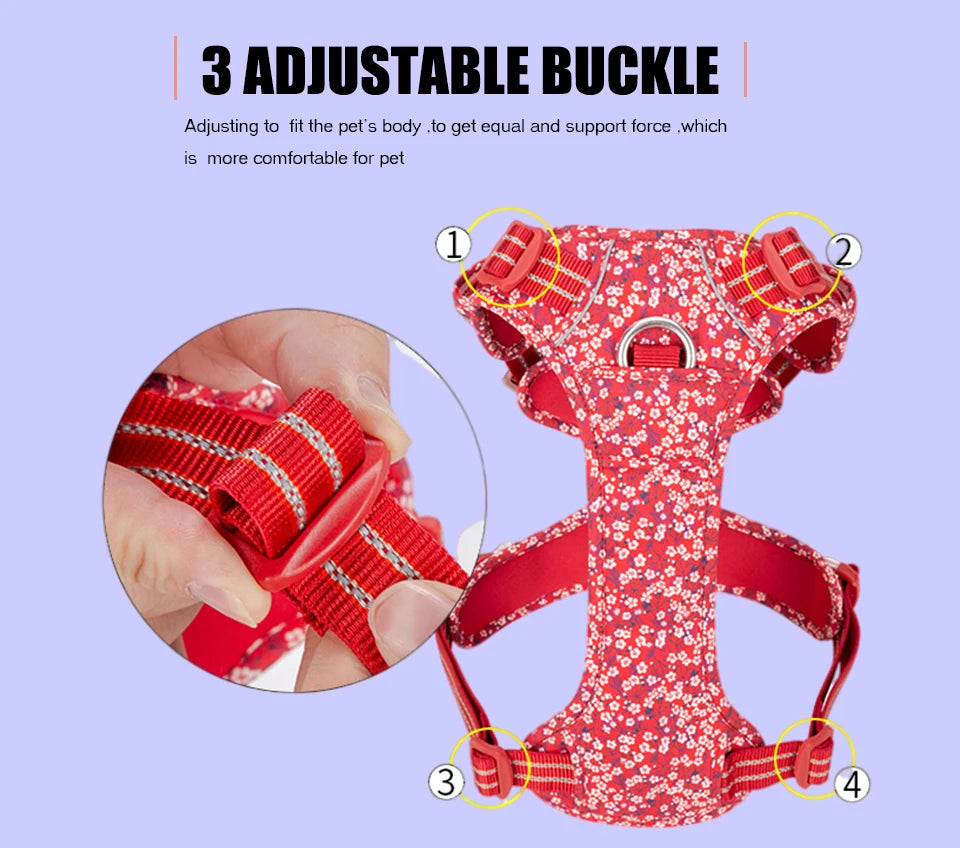 BloomTrail Floral No-Pull Dog Harness