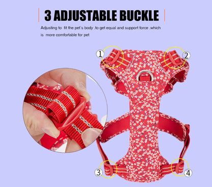 BloomTrail Floral No-Pull Dog Harness