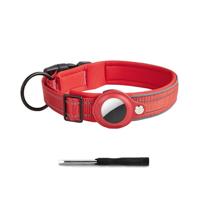 SafeTrack Reflective Dog Collar with AirTag Holder