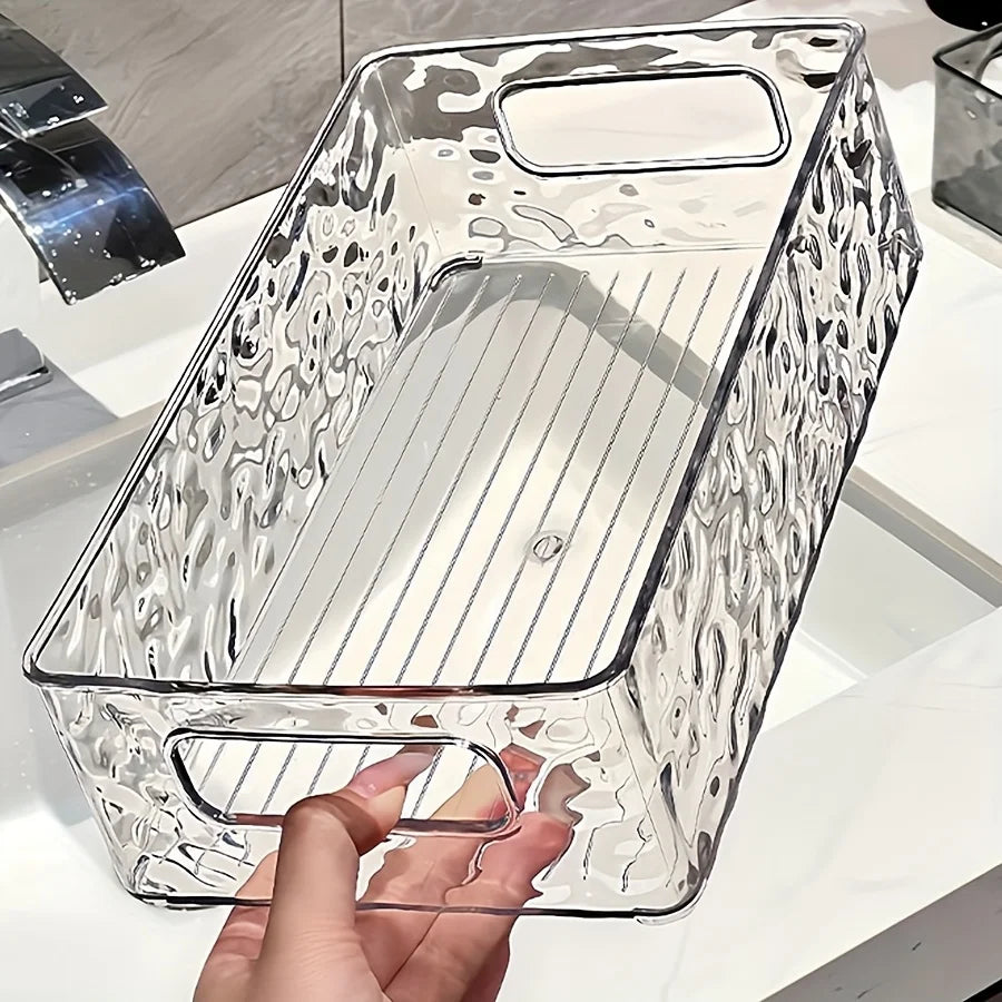 Textured Acrylic Stackable Storage Basket