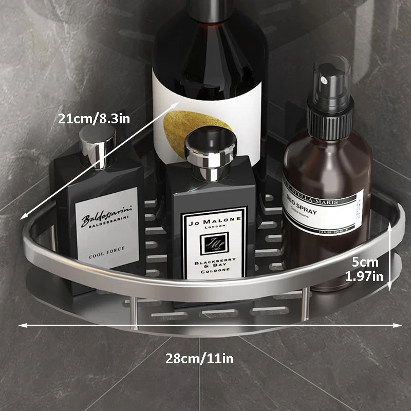 No-Drill Corner Shower Storage Rack