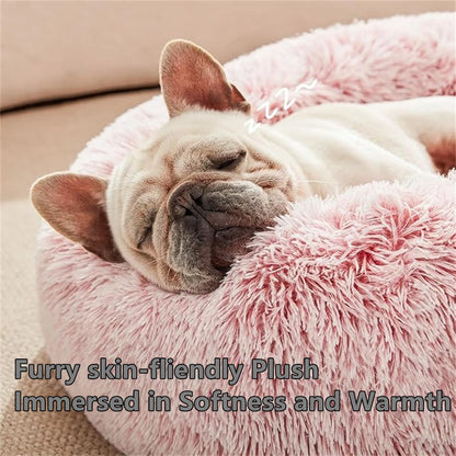 Plush Donut Bed for Dogs & Cats