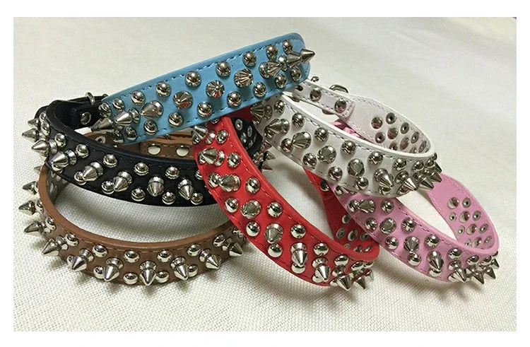 RivetLux Leather Dog Collar