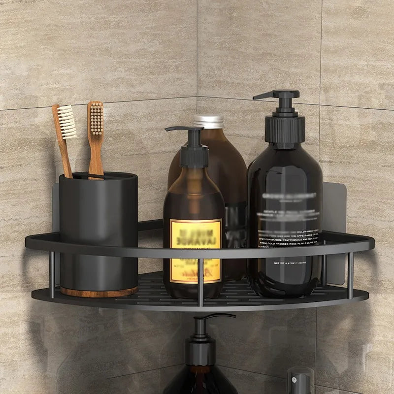 No-Drill Corner Shower Storage Rack