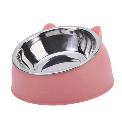 Inclined Stainless Steel Cat Feeding Bowl