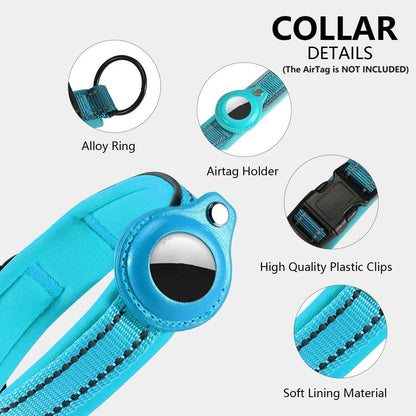 SafeTrack Reflective Dog Collar with AirTag Holder