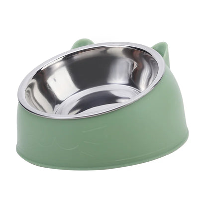 Inclined Stainless Steel Cat Feeding Bowl