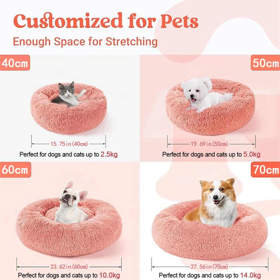 Plush Donut Bed for Dogs & Cats