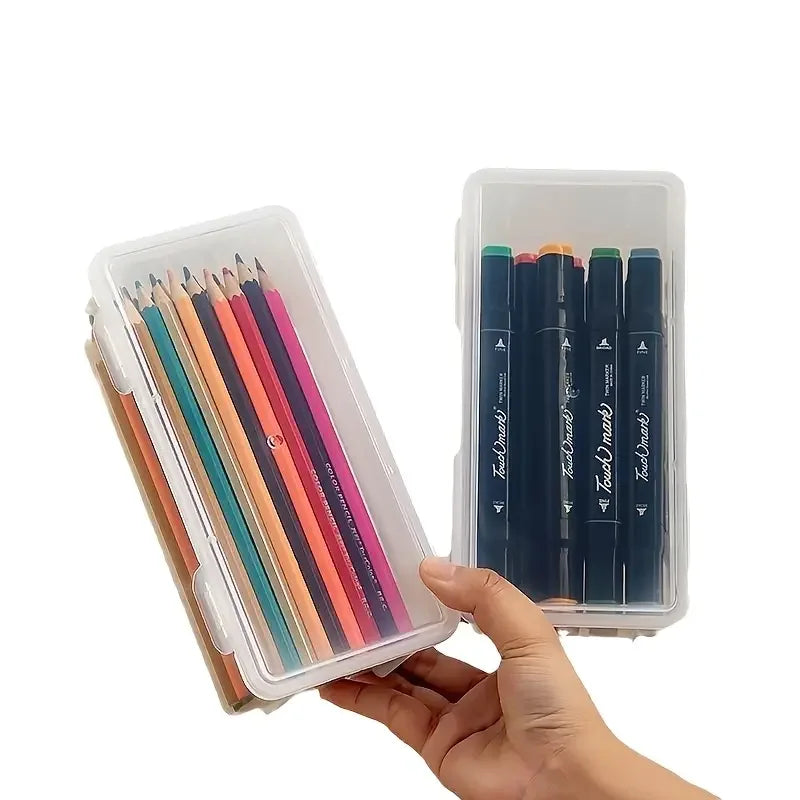 Stackable Clear Storage Boxes with Lids (Set of 4)