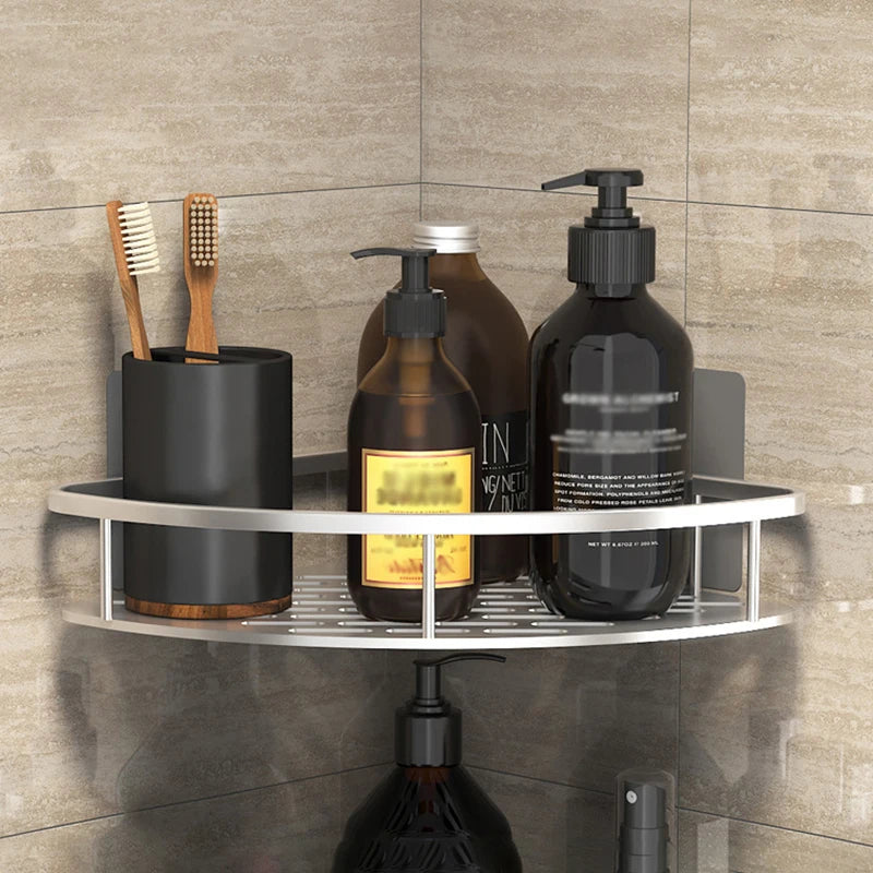 No-Drill Corner Shower Storage Rack