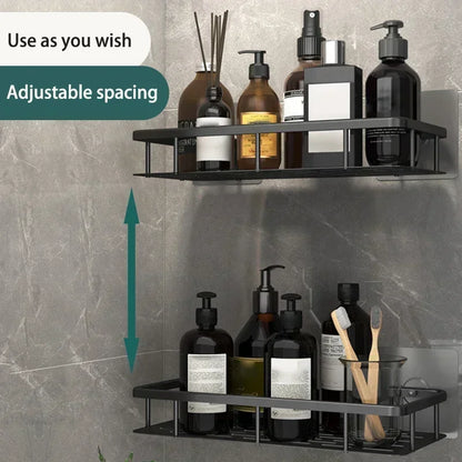 Wall-Mounted Aluminum Bathroom Shelf Organizer