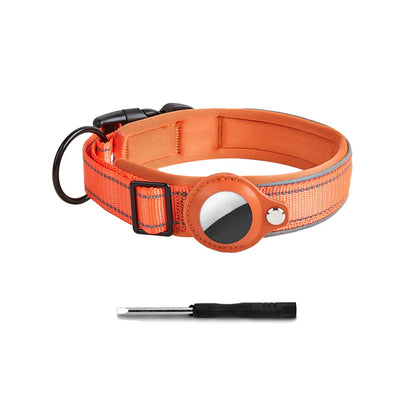 SafeTrack Reflective Dog Collar with AirTag Holder