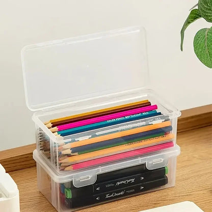 Stackable Clear Storage Boxes with Lids (Set of 4)