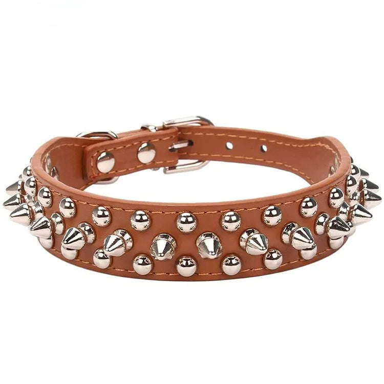 RivetLux Leather Dog Collar