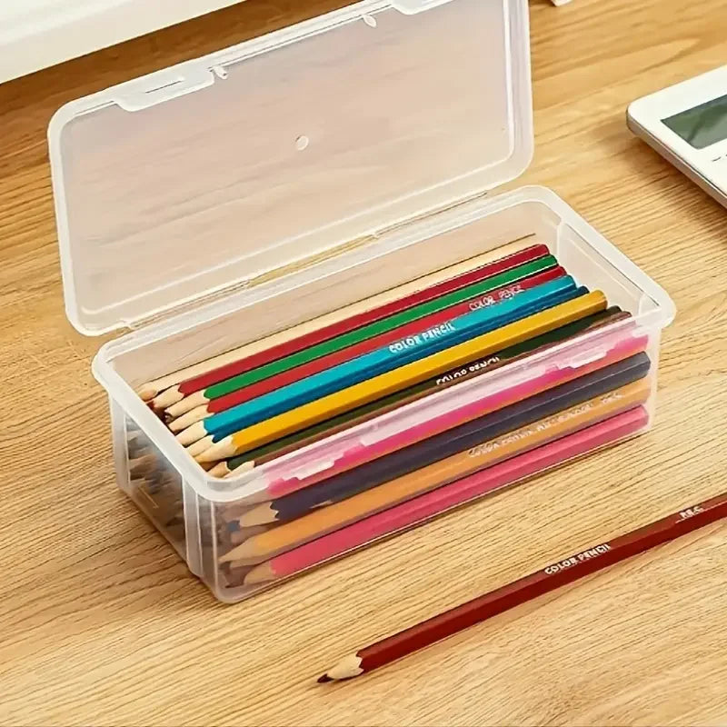 Stackable Clear Storage Boxes with Lids (Set of 4)
