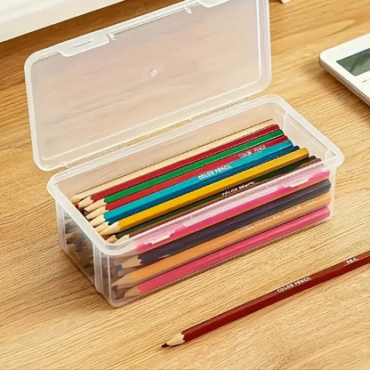 Stackable Clear Storage Boxes with Lids (Set of 4)