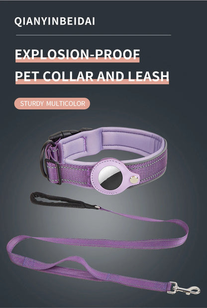 SafeTrack Reflective Dog Collar with AirTag Holder