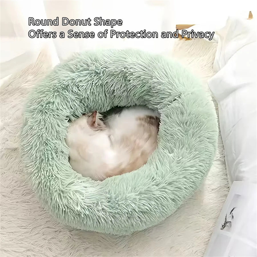 Plush Donut Bed for Dogs & Cats