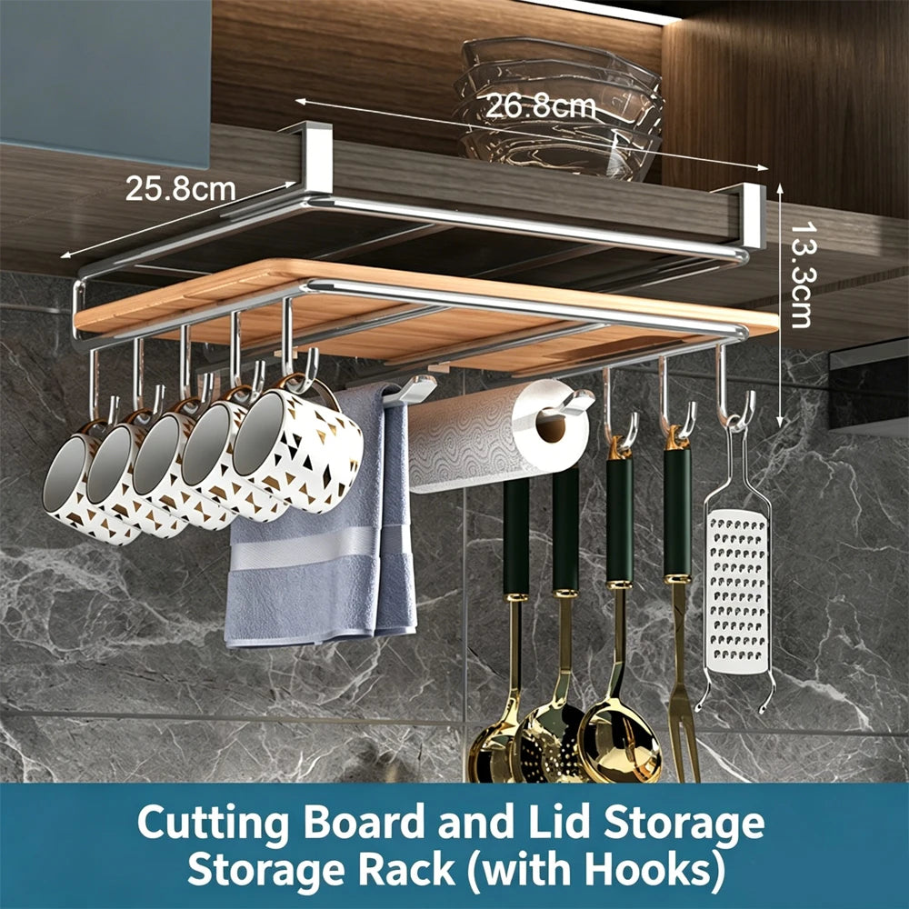 Under-Cabinet Hanging Kitchen Organiser Rack