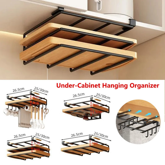 Under-Cabinet Hanging Kitchen Organiser Rack