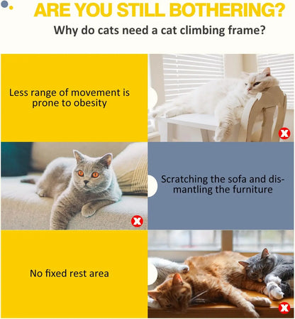 ClimbNest 140cm Cat Tree with Hammock