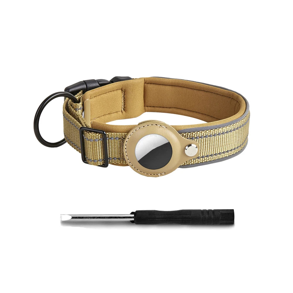 SafeTrack Reflective Dog Collar with AirTag Holder