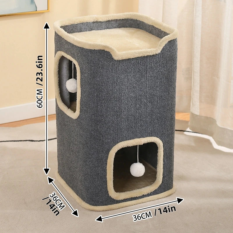 SnugDen Two-Level Cat House