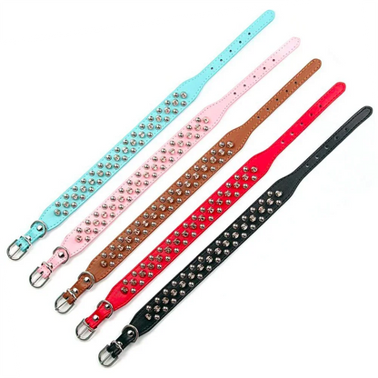 RivetLux Leather Dog Collar