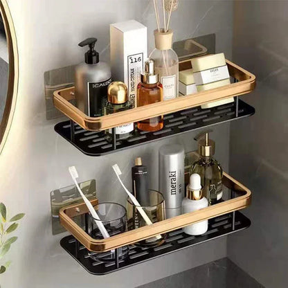 Wall-Mounted Aluminum Bathroom Shelf Organizer