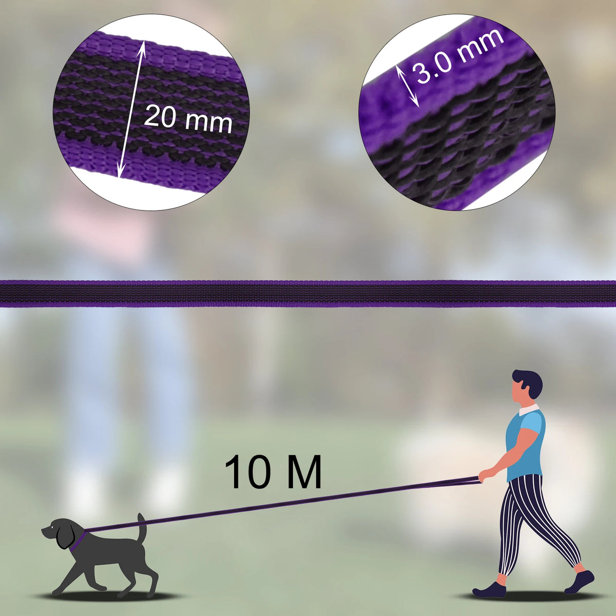 TrailRun Long Line Dog Lead (up to 15m)