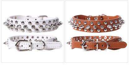 RivetLux Leather Dog Collar
