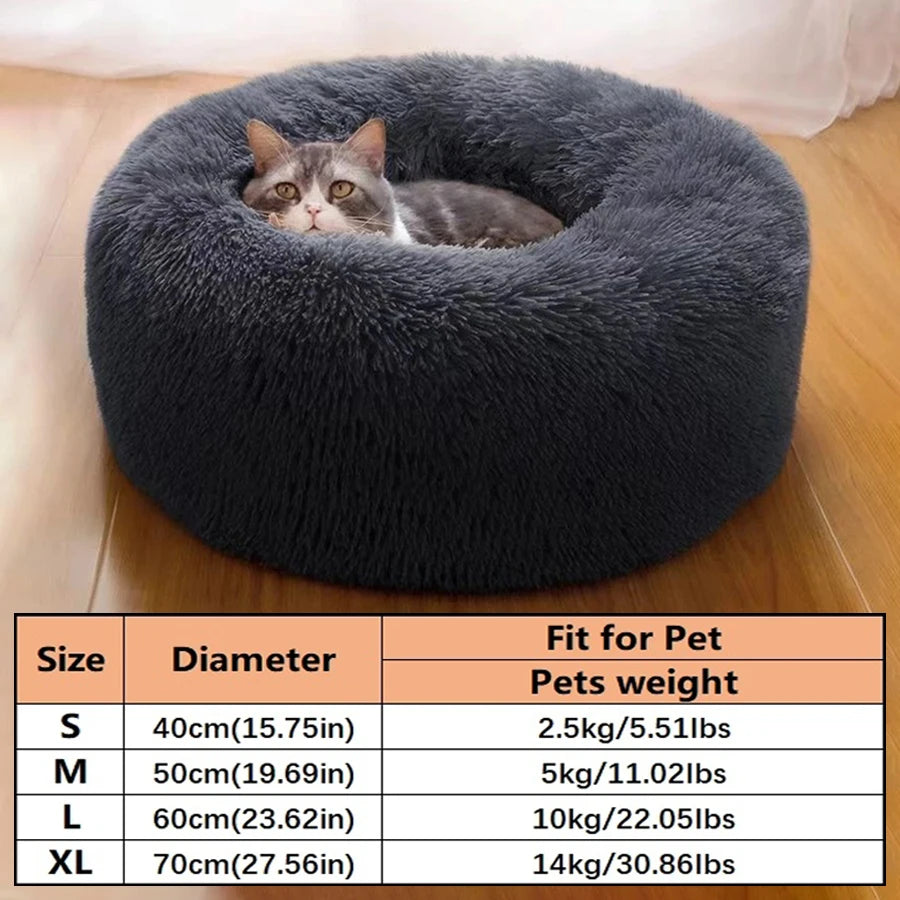 Plush Donut Bed for Dogs & Cats