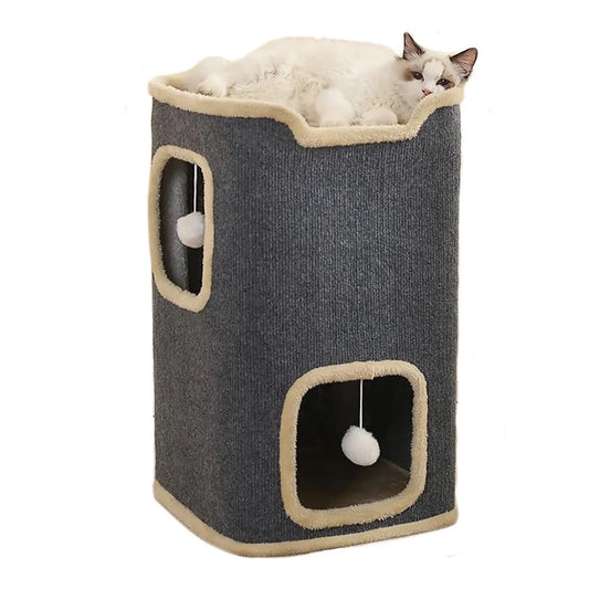 SnugDen Two-Level Cat House